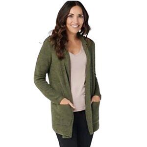 Barefoot Dreams CozyChic Lite Long Cardigan Green S
